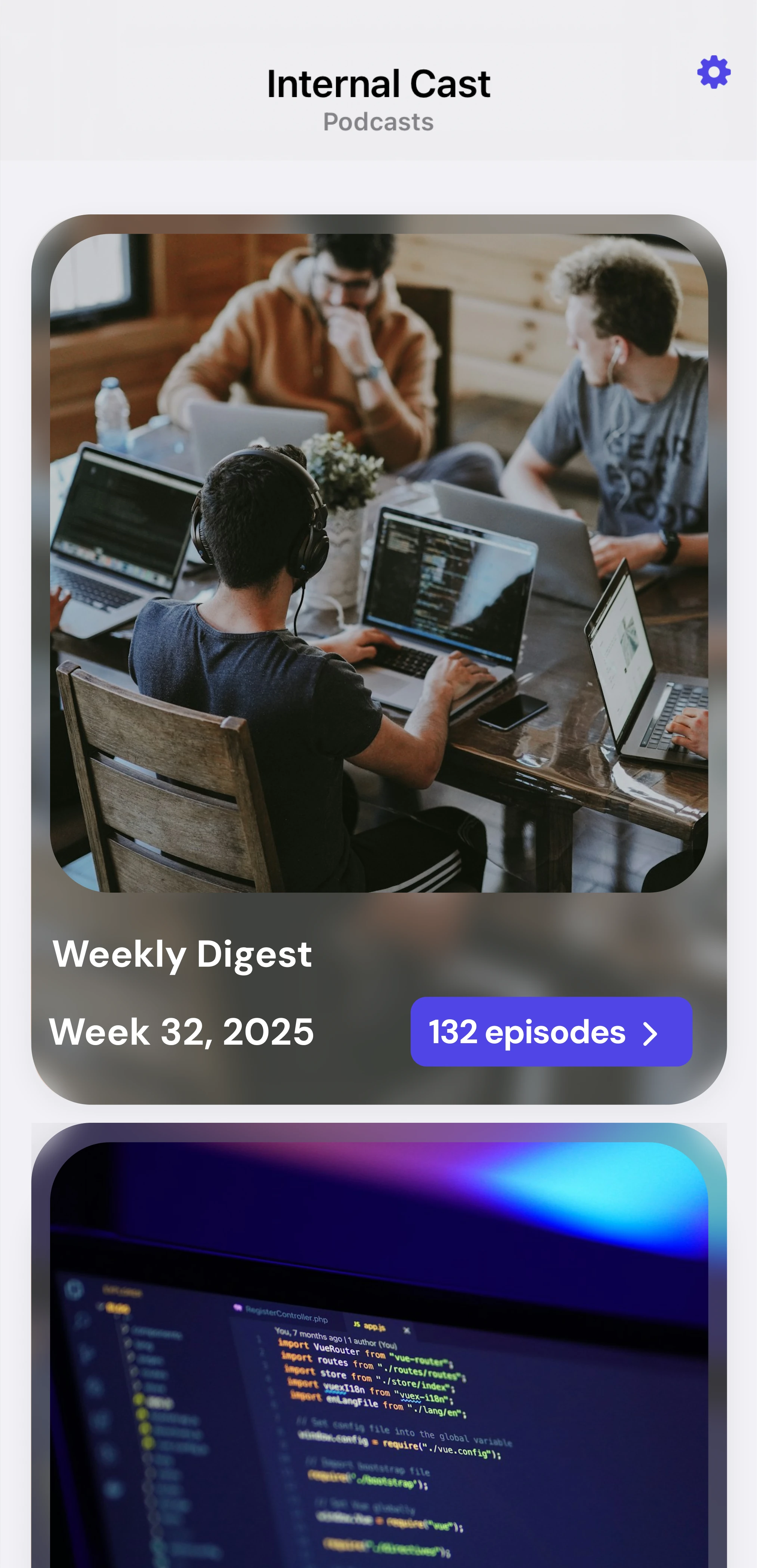 Internal Cast Player — podcast channels list