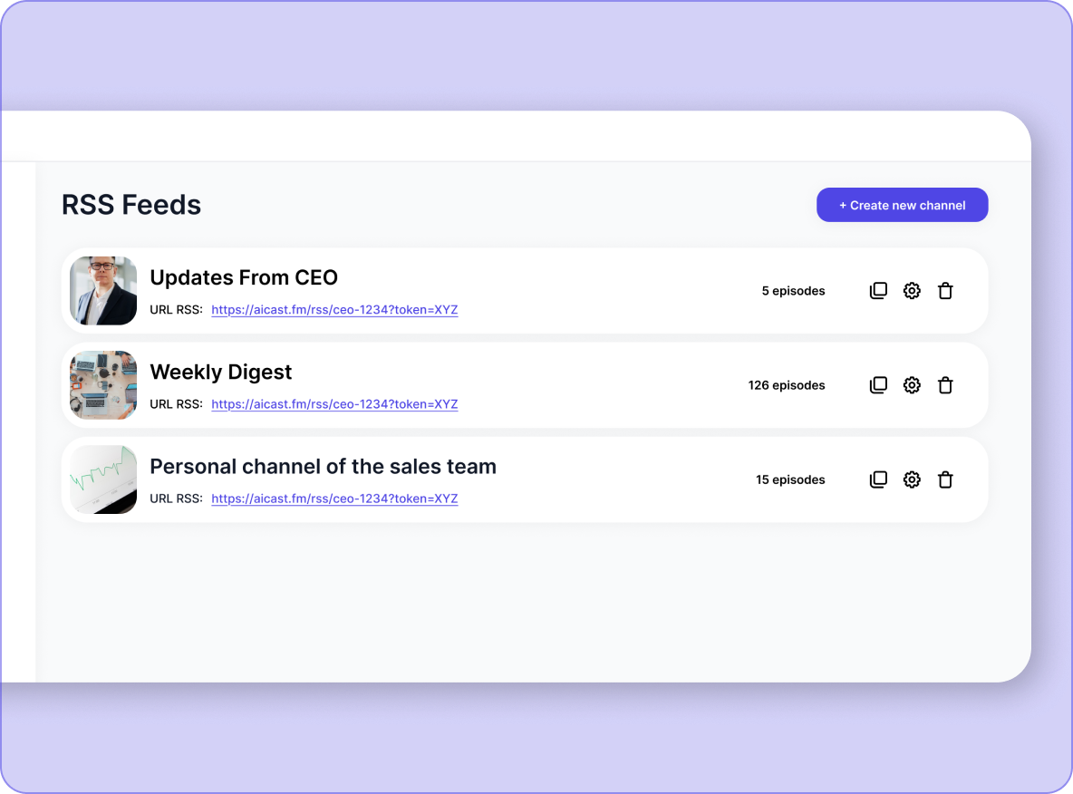 Dashboard and microphone illustrations representing features